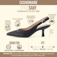 thumbnail image 3 of Cushionaire Saby Slingback Kitten Heels for Women, Pointed Toe Pumps with Adjustable Ankle Strap for Casual Dressy Wear, 3 of 17