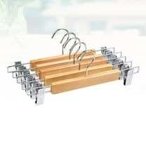 Wooden Hangers Hangers for Clothes Pack of 5 Adjustable Non Slip Clips Grip