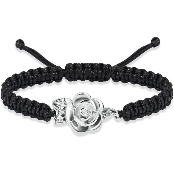 Rose Flower Rope Urn Bracelet Cremation Urn bracelet Keepsake Ashes for Women