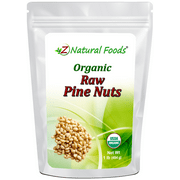 Z Natural Foods Raw Organic Pine Nuts, All Natural, 100% Pure, Vegan, Non-GMO, Kosher, Gluten-Free Snacks, Keto-Friendly Snacks, 1 lb