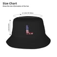thumbnail image 4 of ZNDUO Sun Hat for Men/Women, Foldable Bucket Hat for Beach, Hiking, Garden, Safari, Fishing, Etc, Letter L Usa Flag Pattern, 4 of 8
