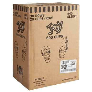 JOY #40 Flat Bottom Cake Cone - 600/Case for Delicious Ice Cream Delights