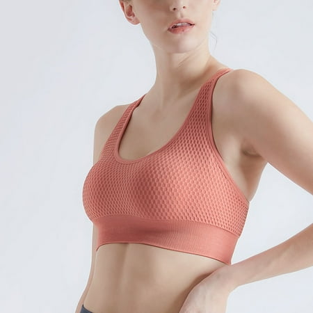 

Pxiakgy bras for women Women s Cross Back No Steel Ring Outdoor Indoor Running Yoga Bra Vest Top Blouse Pink + L