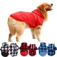 thumbnail image 2 of Plaid Big Dog Sweatshirt Pet Dog Clothes for Medium Large Dogs Labrador Hooded with Pocket Winter Warm German Shepherd Costumes ShopWise Round, 2 of 14