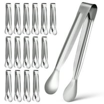 18 PCS Small Stainless Steel Serving Tongs Set, Mini Ice Sugar Tongs, Appetizer Utensils for Home and Party