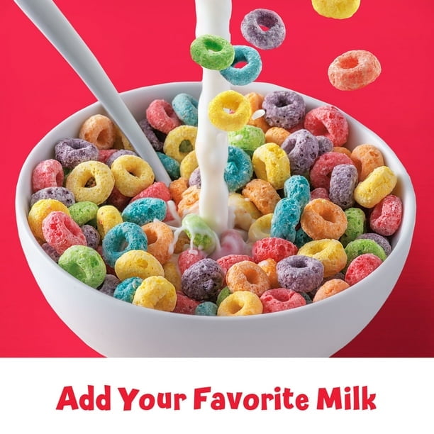 Kellogg's Froot Loops Cold Breakfast Cereal Cup, Fruit Flavored, Breakfast Snacks with Vitamin C, Original, 1.5oz Cup (Pack of 6)