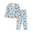thumbnail image 1 of Balery Colorful Sea Turtle Conjunto de Pijama con Estampado para Mujer, Conjunto de Dos Piezas con Manga Larga, Ropa de Dormir Suave con Bolsillos, Pijamas Cómodos-XX-Large, 1 of 7