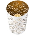 thumbnail image 4 of Northlight Laser-Cut Diamond Pattern Iron Candle Holders - 10" - White and Gold Finish - Set of 3, 4 of 6