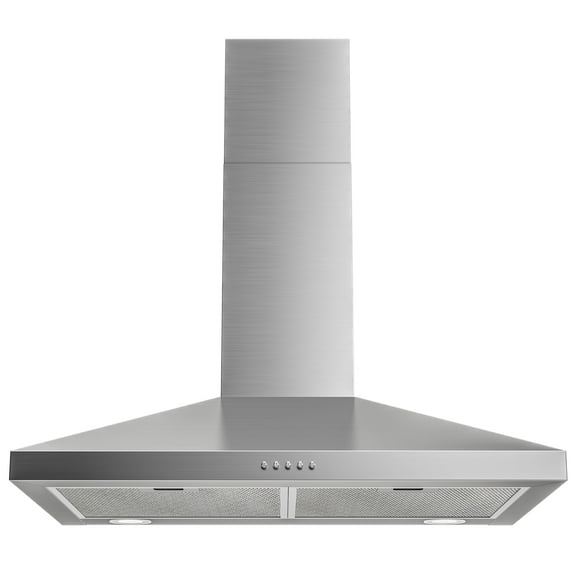 FIREGAS 30 Inch Wall Mount Range Hood, 450 CFM Ducted/Ductless Convertible Kitchen Vent Hood