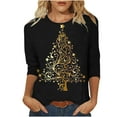 thumbnail image 1 of Funicet Blouses pour Femmes Mode, Blouses pour Femmes, T-Shirt Imprimé Ample Manches 3/4 Blouse Col Rond Décontracté, Blouses pour Femmes Mode, T-Shirts pour Femmes, 1 of 5