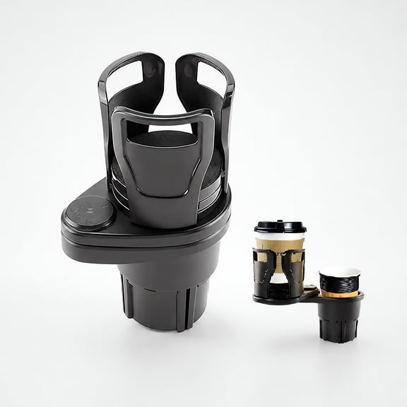 Car Cup Holder Expander, Cup Holder Extender Adapter with Expandable Arm and Adjustable Base, Bottles in 2.9"- 5.9" Black