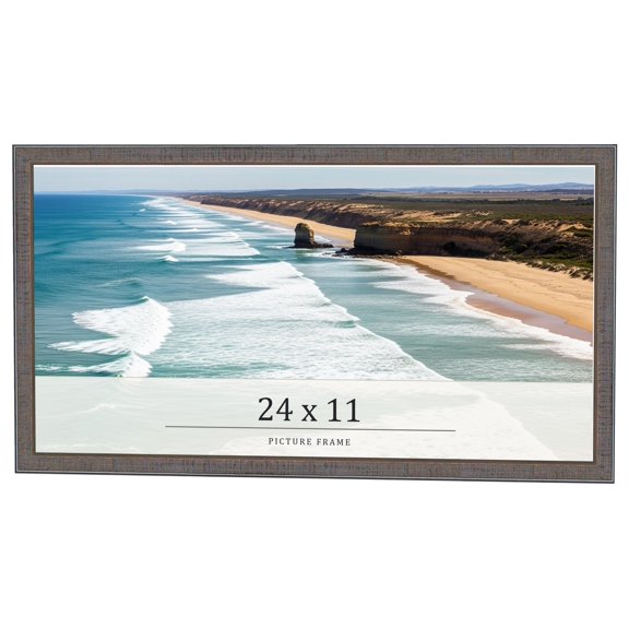 24x11 Frame Blue Kingsley Pewter Solid Wood Picture Frame Width 0.75 Inches |Interior Depth 0.5