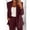 Coffee, variant on Women's Long Sleeve Blazer Set - Tailored Office Suit with Pockets