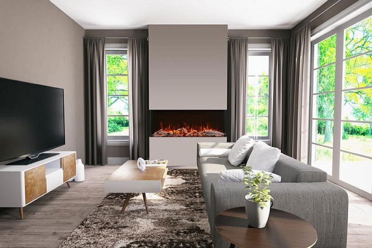 Smart 88" unit - 14 1/4" in depth 3 sided glass fireplace