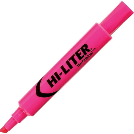 Avery HI-LITER Desk-Style Highlighter, Chisel Tip, Fluorescent Pink Ink,