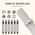 thumbnail image 5 of 6Pcs Data Cable Organizer, Elastic Silicone Cable Straps Cord Organizers, Reusable Cable Ties Wire Organizer for Bundling and Fastening Earphone, Phone Charger (Black), 5 of 6