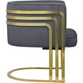thumbnail image 4 of Meridian Furniture Rays Gray Velvet Upholstered Accent Chair, 4 of 10