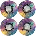 thumbnail image 2 of Shower Caps,Colorful Galaxy Pattern Waterproof Shower Cap for Women 4 Pieces,Double Reusable Hair Cover for Shower PEVA Elastic Stretch Hem, 2 of 7