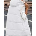 thumbnail image 6 of Fall Long Puffer Vest Women Sleeveless Hooded Reversible Fleece Sherpa Jacket Zip Up Winter Coat Outerwear Vests, 6 of 6