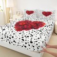 thumbnail image 3 of Homewish Romantic Love Heart Full Size Sheets, Red Rose Floral Bed Sheets, Fashion Polkadots Abstract Sheet Sets, Microfiber Bedroom Decor, 4-Piece, 3 of 7