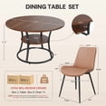 thumbnail image 2 of Hawsaiy 47.2" Round Dining Table Set for 4, Modern Kitchen Table with 4 Upholstered PU Leather Dining Chairs, Dining Room Table with Storage Shelf, Small Space Furniture, 2 of 9
