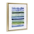 thumbnail image 4 of Stupell Industries Green & Blue Ombre Stripes Abstract Painting Gold Floater Framed Canvas Art Print Wall Art, 17 x 21, 4 of 10