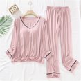 thumbnail image 2 of Seductiva Clothing women pajama sets Women's Petite Pajama Set Petite Length Tunic Top Wide Leg Pants, 2 of 9