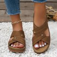 thumbnail image 3 of Dakaela Womens Fashion Orthotic Slides Ladies Slip on Summer Sandals Thick Cushion Slippers Brown 8, 3 of 5