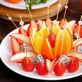 thumbnail image 3 of KDJ Pink Pearl Cocktail Picks 100 Pack - 4.7 Inch Appetizer Toothpicks for Fruits Desserts Party Supplies - Elegant Disposable Food Skewers for Weddings Birthdays Showers, 3 of 9