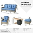 thumbnail image 5 of XIZZI Outdoor Furniture Set High Back 6 Pieces Patio Conversation Set with Gas Fire Pit Table,Diamond Blue, 5 of 7