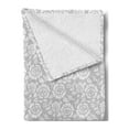 thumbnail image 2 of Grey Soft Flannel Fleece Blanket, Retro Inspired Floral Design with Past Effects Dated Botanical Old Victorian Features, Cozy Plush for Indoor and Outdoor Use, 70" x 90", Pale Green, by Ambesonne, 2 of 5