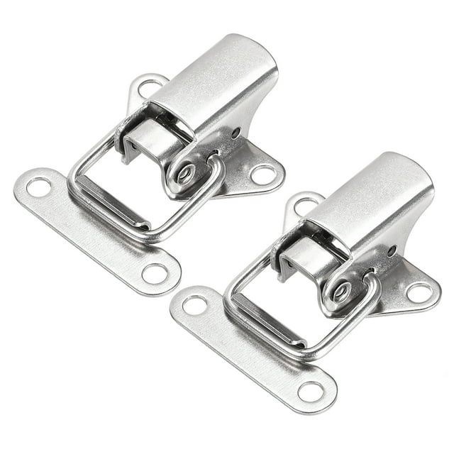 Pestillos de palanca Uxcell de acero inoxidable SUS304 pulido para caja de herramientas 1.61" x 1.46" 2 Pcs