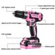 thumbnail image 2 of Set de taladros eléctricos inalámbricos Power Drill DEKO PRO de 20 V, color rosa, 2 of 8