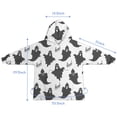 thumbnail image 7 of Halloween Black Ghosts with Boo Blanket Hoodies for Kids 6-13YR Oversize Wearable Blanket Hoodies for Boys Girls Teens, 7 of 7