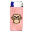 thumbnail image 1 of Aisladores de bebidas Caroline's Treasures Shih Tzu Ultra color Rosa Chocolate diseño Tablero de ajedrez, 1 of 1
