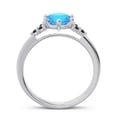 thumbnail image 4 of 2.15 Carat Elegant Round Cut Blue Topaz & Black Onyx Gemstone Bridal Ring for Women Solid 18K White Gold Size 11.5 by Diamond-Capitals, 4 of 7