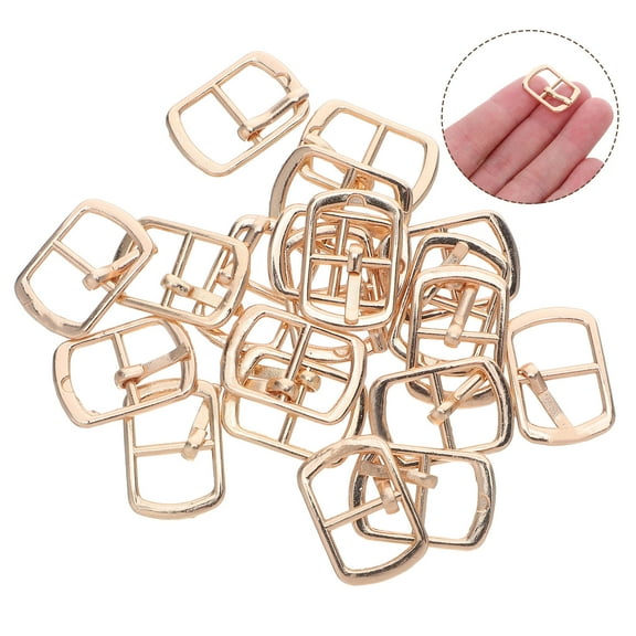 OUNONA 20Pcs Golden Metal Strap Buckles with Precise Adjustment for Backpack Belt and Shoes