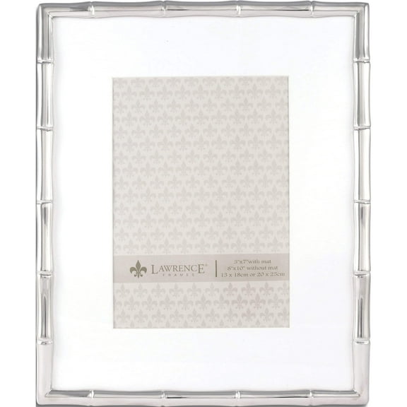 Fashion Silver-Tone Bamboo 8X10 Frame Matted For 5X7 Photo Made In China gm9906