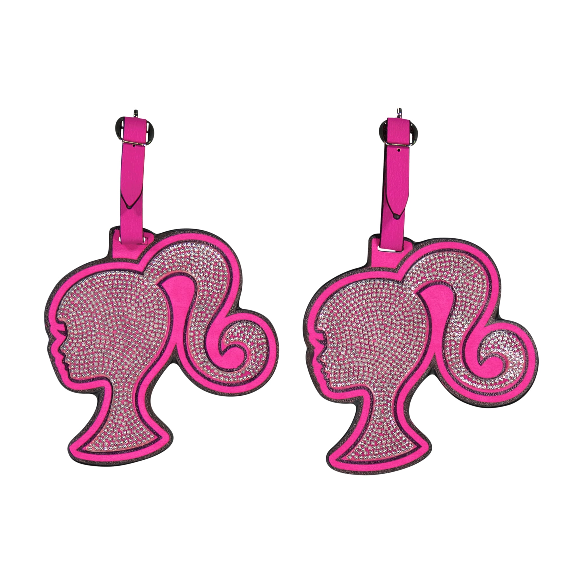 Barbie 2-Piece Suitcase ID Tag Set with Adjustable Straps, Pink