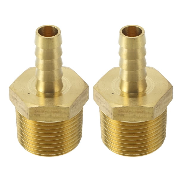 Conectores de manguera de latón 3/8" 3/4"NPT macho recto para aire, agua, aceite, gas, combustible 2 piezas tono dorado