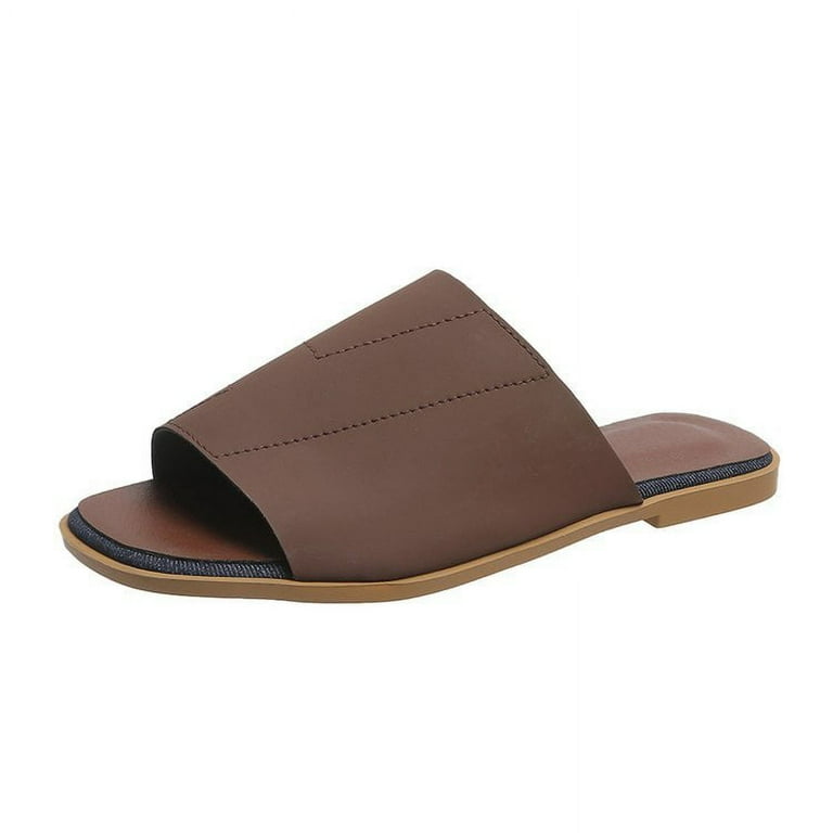 BottleZi Summer Popular Women Slide Sandal Cheap Bedroom Slippers Flat Slides For Girl 4.5 11.5size womens slippers outdoor Walmart