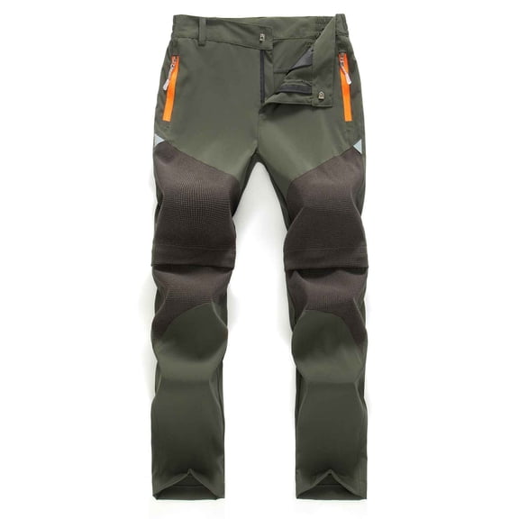 ATOGUTA Boys Hiking Pants Detachable Windproof Water Proof Outdoor Hiking Pants Size 3T-15, Army Green