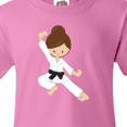 thumbnail image 4 of Inktastic Cute Girl, Brown Hair, Black Belt, Karate Pose Youth T-Shirt, 4 of 5