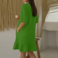 thumbnail image 5 of SOOMLON Mini Sundresses for Women Plus Size Short Sleeve Ruffle Mini Dress Tunic Waffle Sundress Fashion Tshirt Dress, 5 of 6