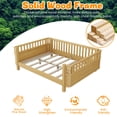 thumbnail image 6 of PORKISS Full Size Bed with Fence for Kids, Solid Wood Full Platform Bed Frame with Slats and Safety Guardrails for Girls Boys, Removable Guardrail, No Box Spring Needed, Natural, 6 of 9