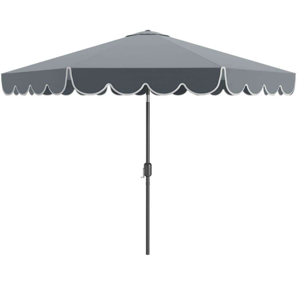 Spaco 10 Feet Patio Umbrella Outdoor Market Umbrella with Crank Tilt Adjustment, Outdoor Shade, Gray