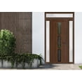 thumbnail image 3 of Front Exterior Prehung Metal-Plastic Door Frosted Glass | Manux 8112 Walnut | 2 Side and Top Sidelite Transom | Office Commercial and Residential Doors Patio Garage 64x94 (W14+36+14x80+14) Left-hand, 3 of 6