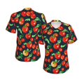 thumbnail image 3 of Yiaed Tomatoes Print Women's T Shirt V-Neck Short Sleeve Shirt Casual Breathable Tee Summer Tops-3X-Large, 3 of 5