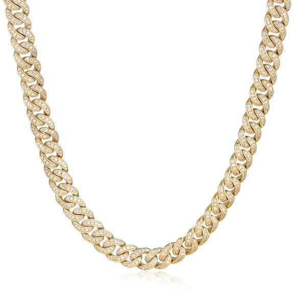 Men's Sterling Silver Cuban Chain with Moissanite Diamonds - Luxury Defined