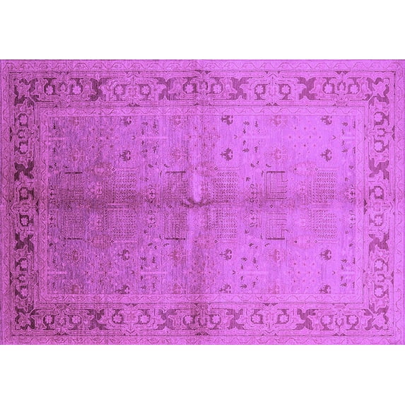 Ahgly Company Indoor Rectangle Oriental Purple Traditional Area Rugs, 8' x 12'